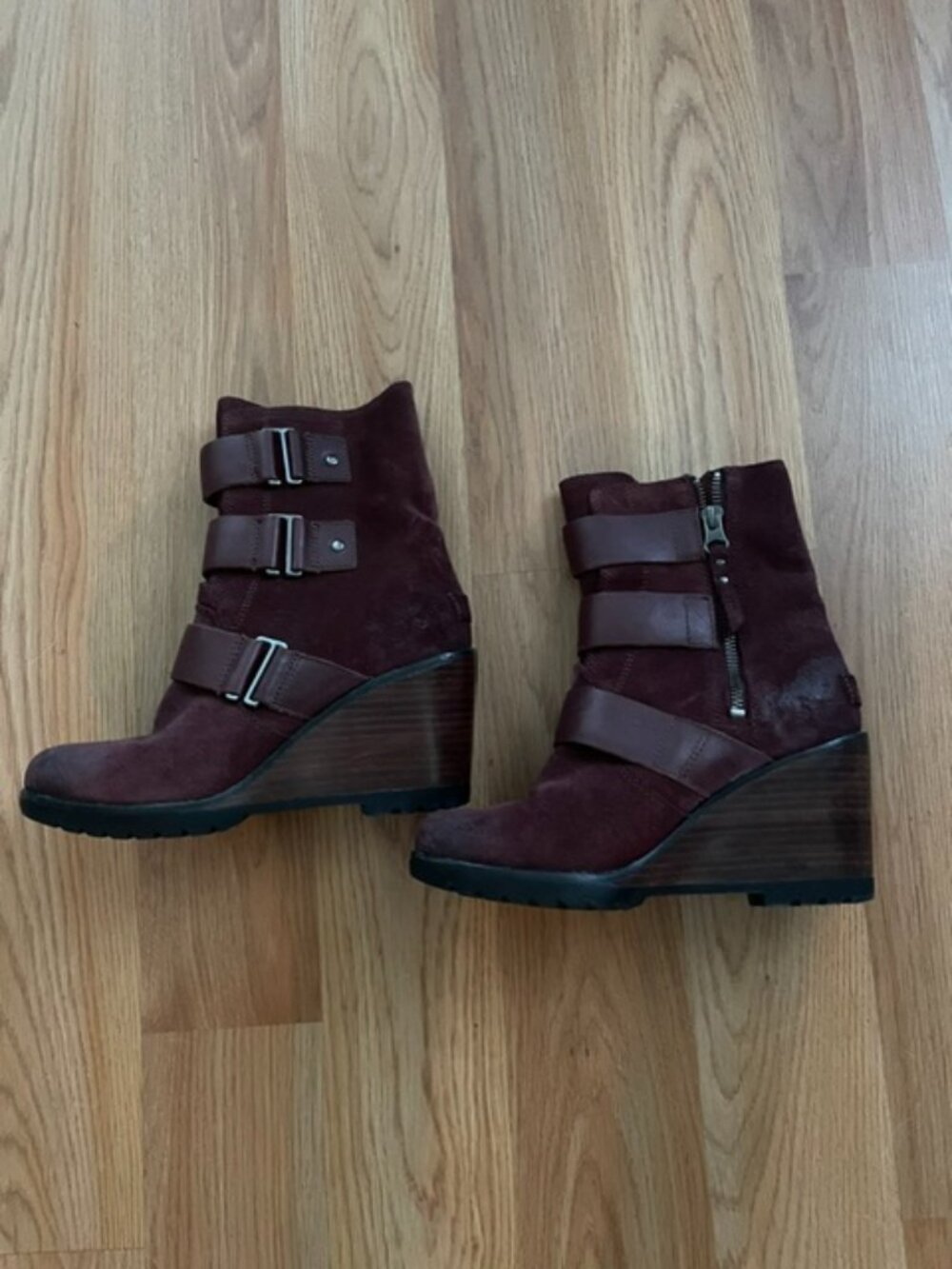 Sorel, Women's After-Hours Suede Wedge Booties, 6.5